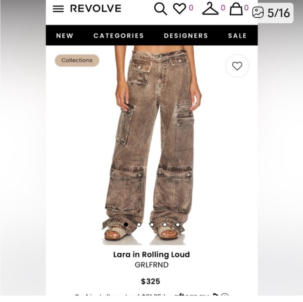 GRLFRND Brown Cargo Jeans